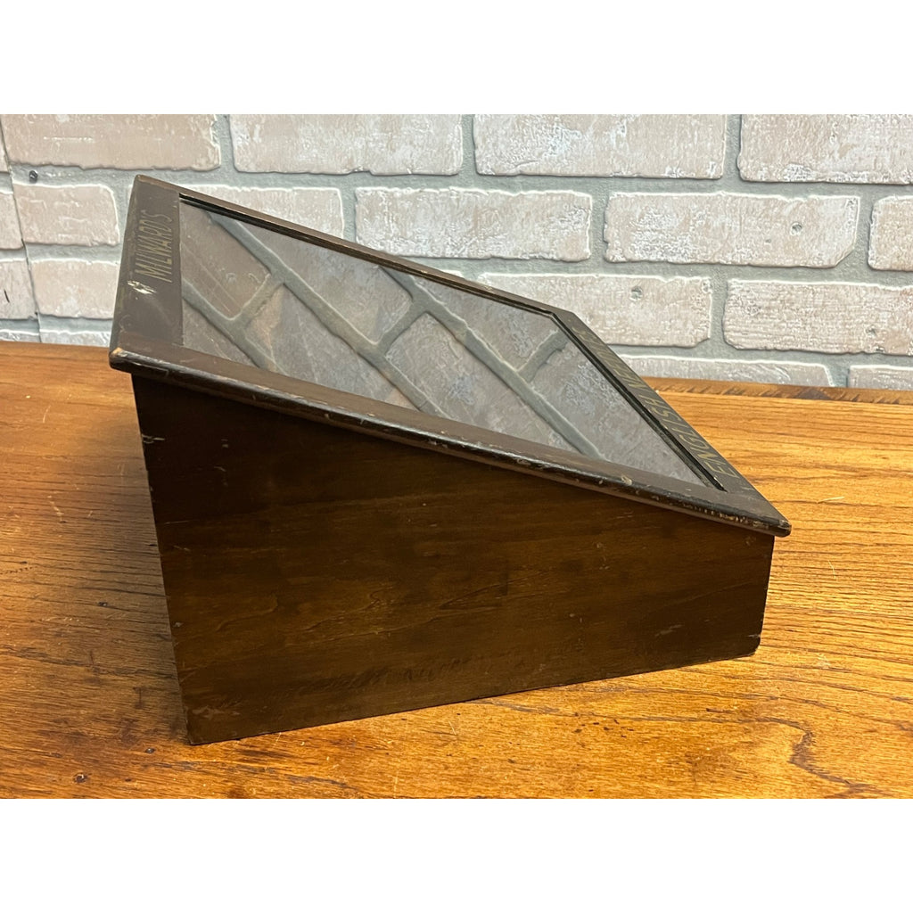 Vintage 1920s Milward's English Needles Countertop Store Display Case Advertising