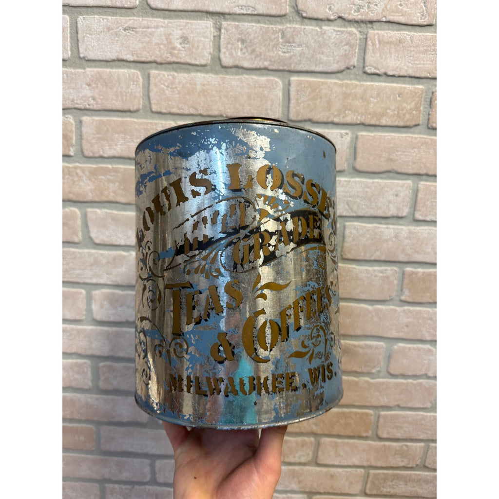 1900s Louise Losse's Tea& Coffee General Store Advertising Display Tin Kitchen Milwaukee Wis