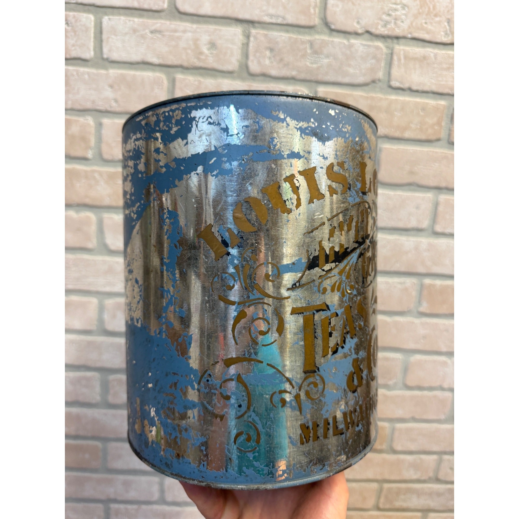 1900s Louise Losse's Tea& Coffee General Store Advertising Display Tin Kitchen Milwaukee Wis