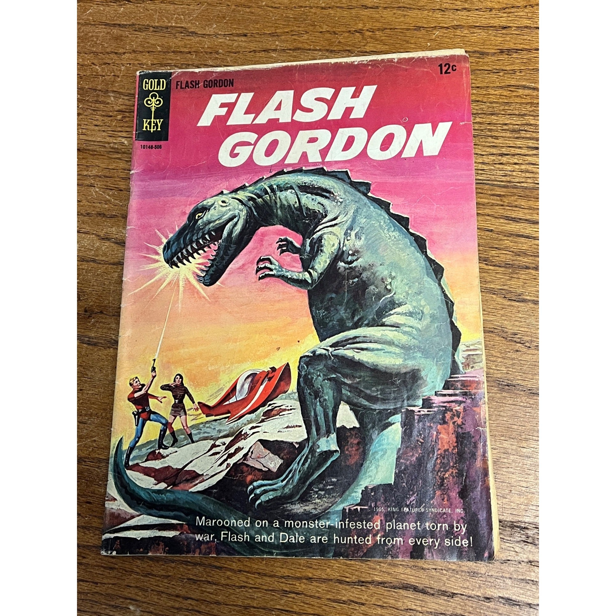 Gold Key FLASH GORDON No. 1 (1965) The Eyes of Opto Dinosaur Silver Age - Good
