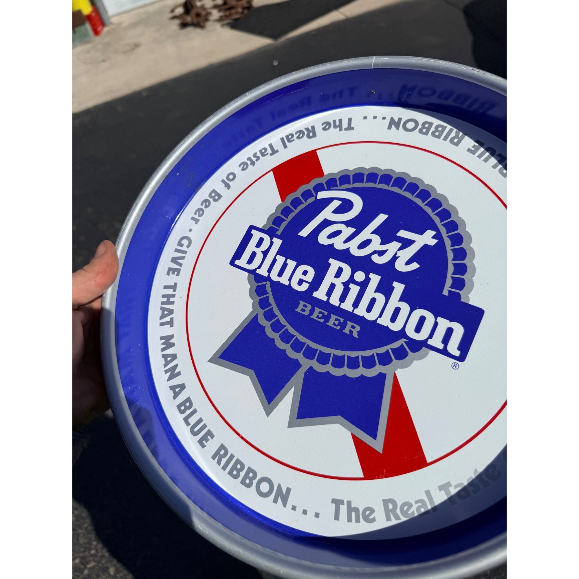 1981 Pabst Blue Ribbon Beer Tray Real Taste Of Beer Give That Man A Blue Ribbon