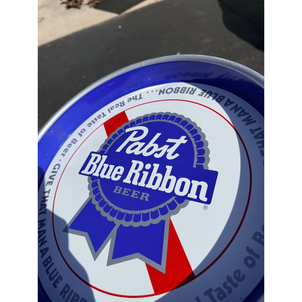 1981 Pabst Blue Ribbon Beer Tray Real Taste Of Beer Give That Man A Blue Ribbon