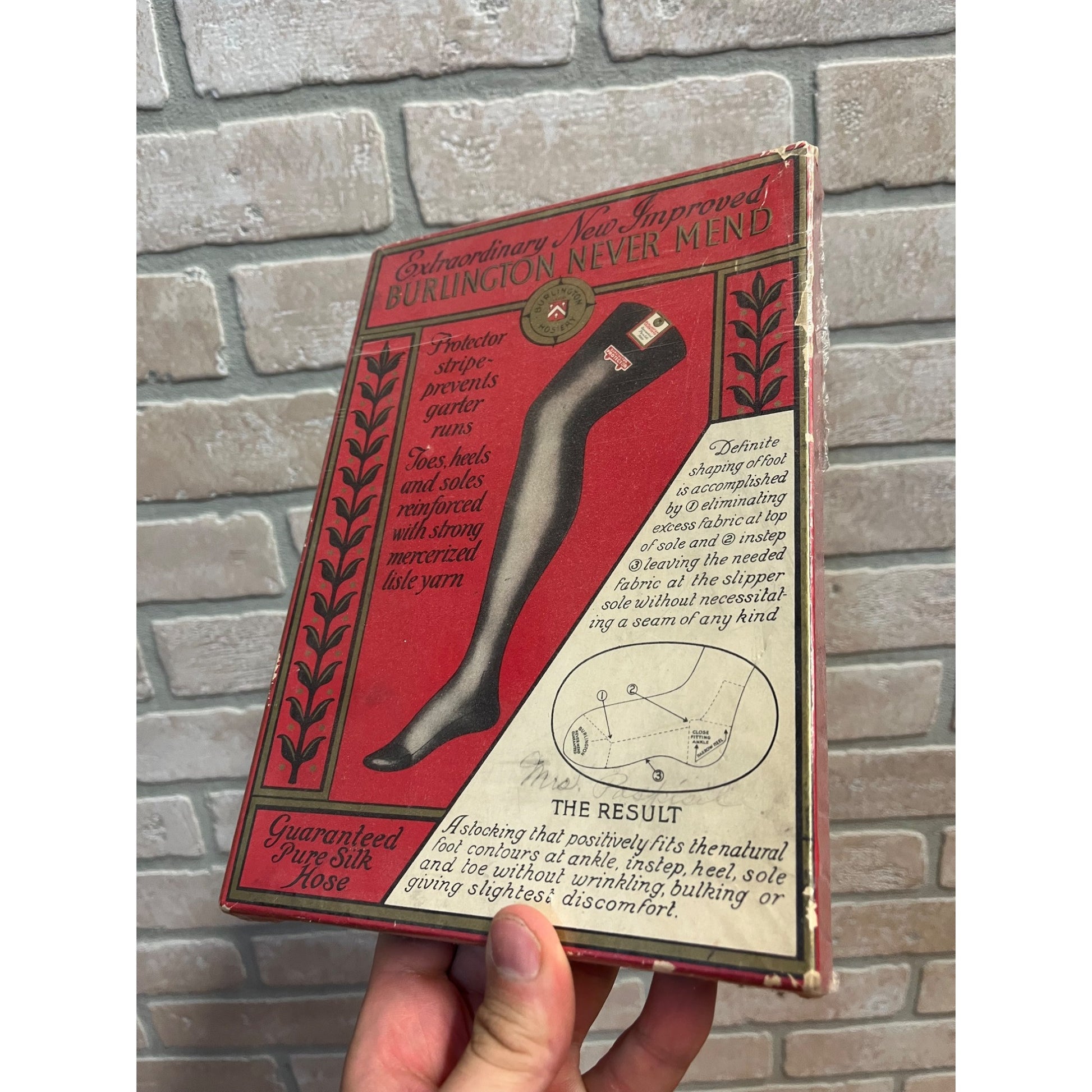 Vintage Burlington Hosiery Company Stockings Package Lingerie Silk Hose Box