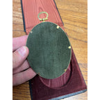 Antique Victorian Tin Gold-Tone Ornate Photograph Photo in Frame w/ Velvet Case