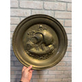 Vintage Embossed Brass Sailing Ship Boat Charger Tray Nautical Wall Hanging 17"