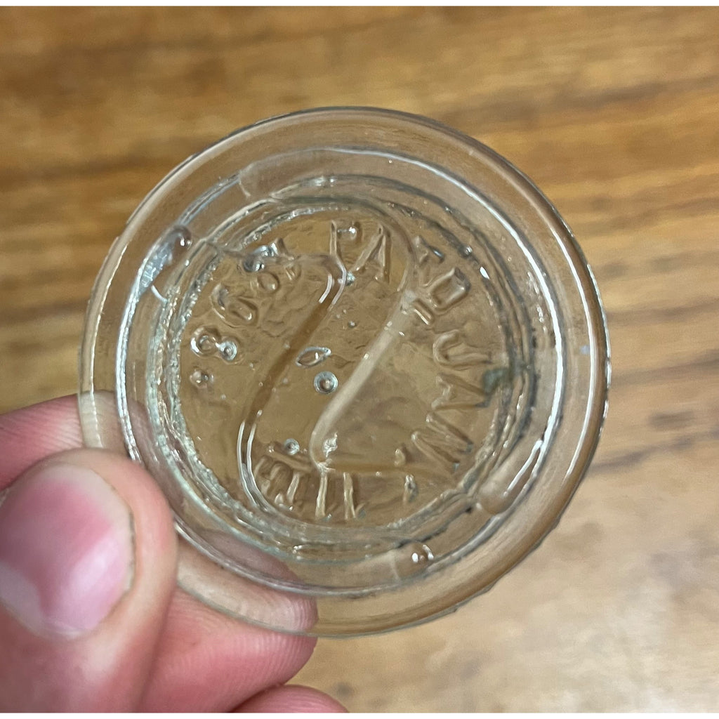 Antique S Clamp Shies Fruit Canning Jar 2" Lid "S" Embossed Patent 1898 Jan. 11