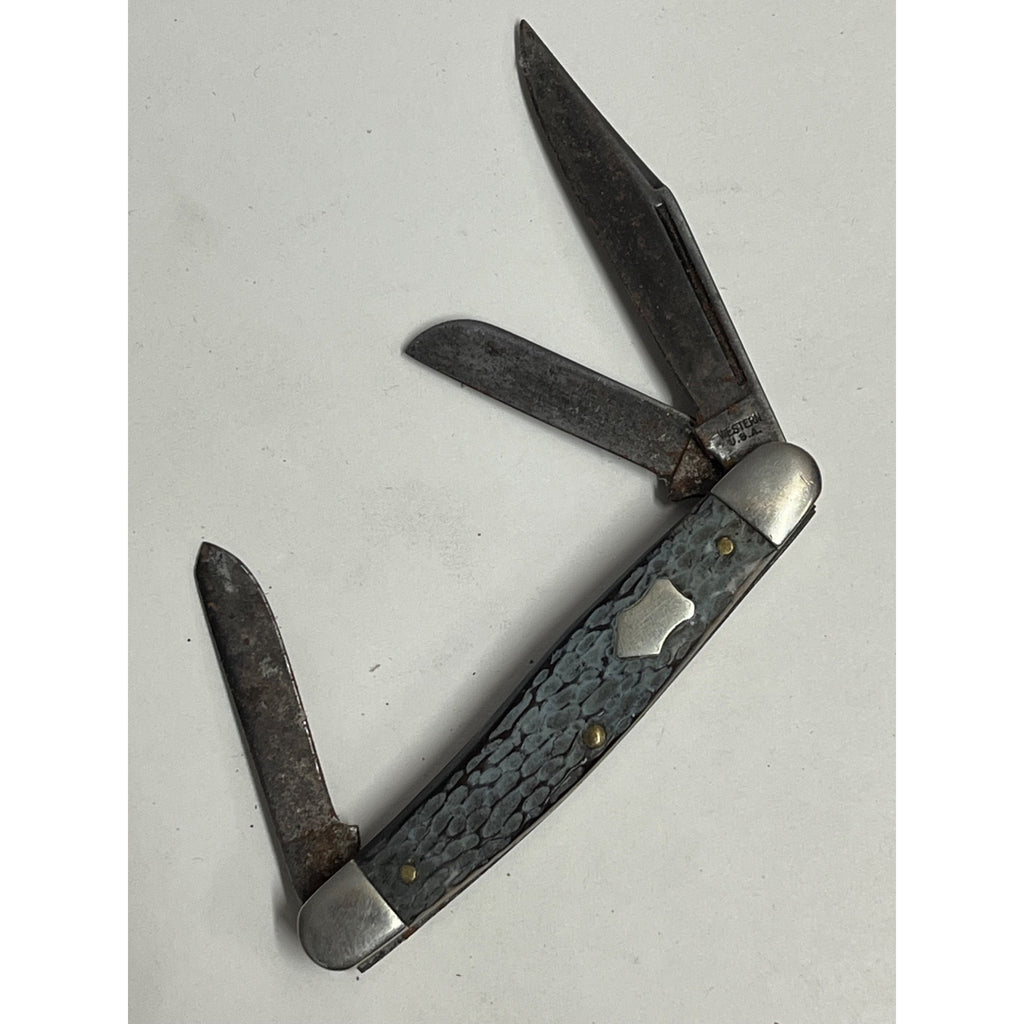 Old Vintage Western USA 658 Stockman Folding Pocket Knife For Restore