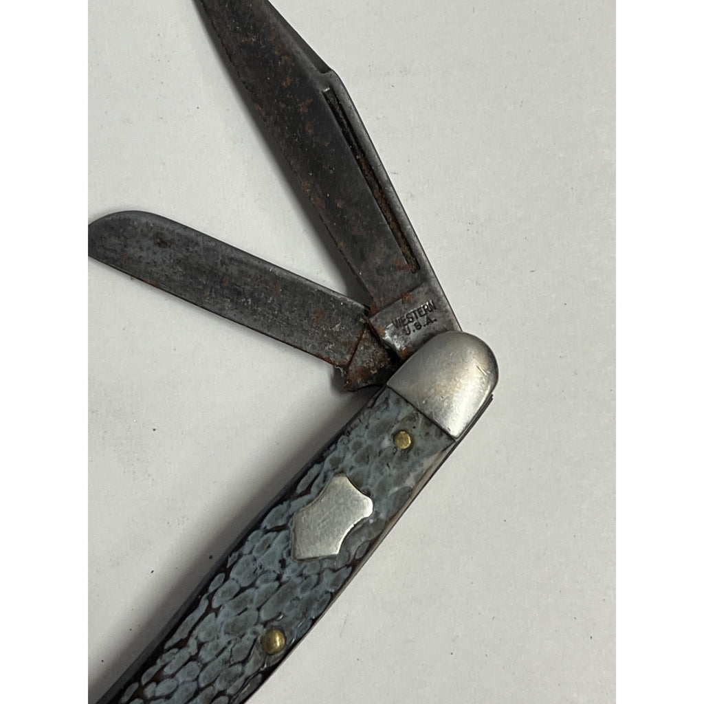 Old Vintage Western USA 658 Stockman Folding Pocket Knife For Restore