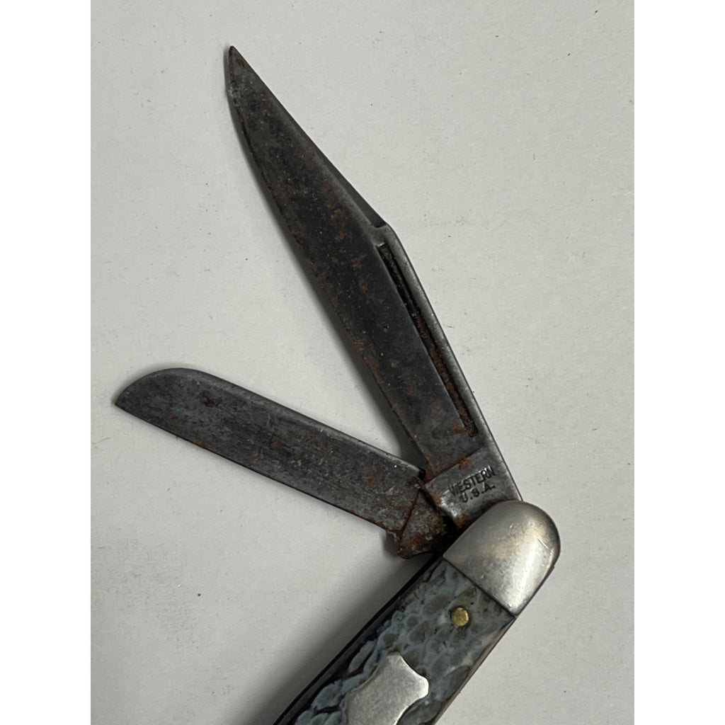 Old Vintage Western USA 658 Stockman Folding Pocket Knife For Restore