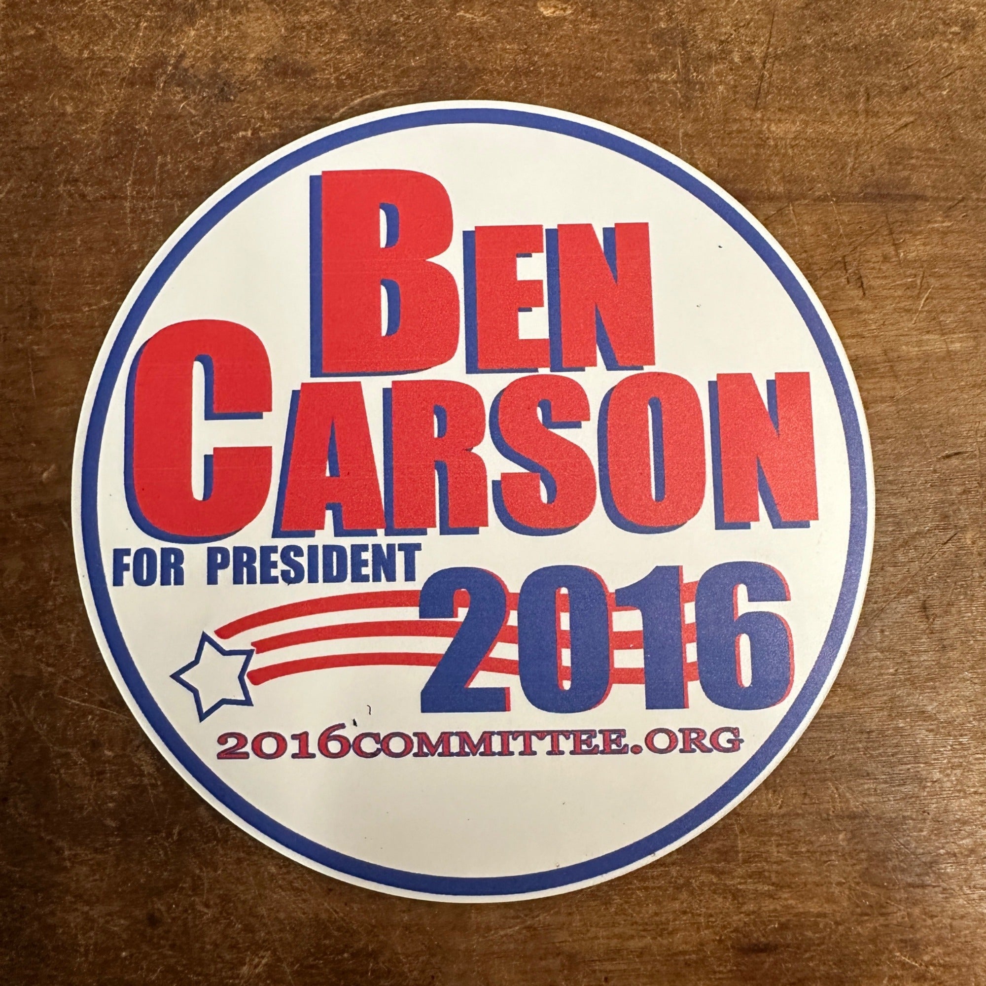 Ben Carson For President 2016 Magnet 5-3/8” Diameter Official Campaign