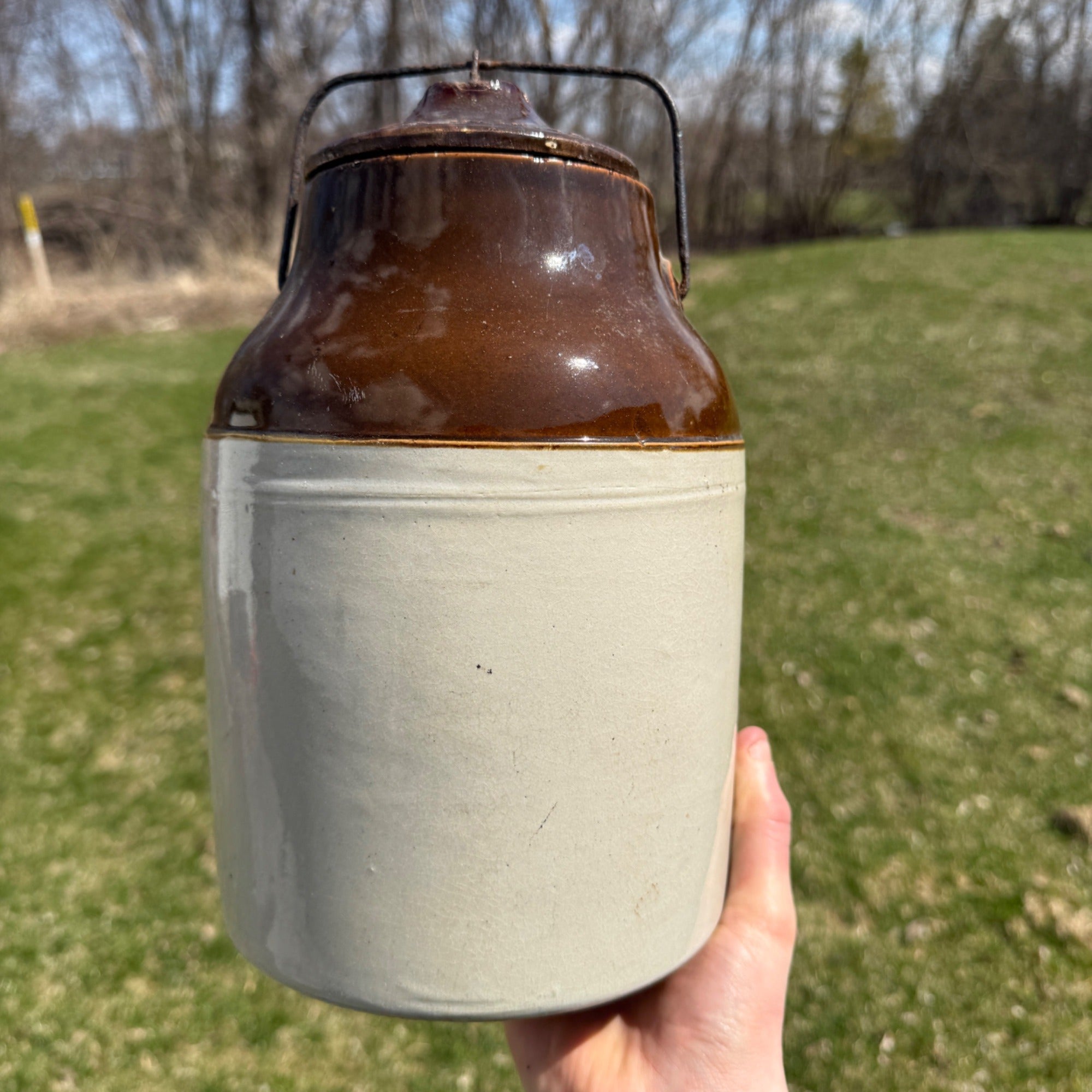 Antique Weir 1 Gal. Stoneware Crock Jar - Cincinnati Extracts Advertising