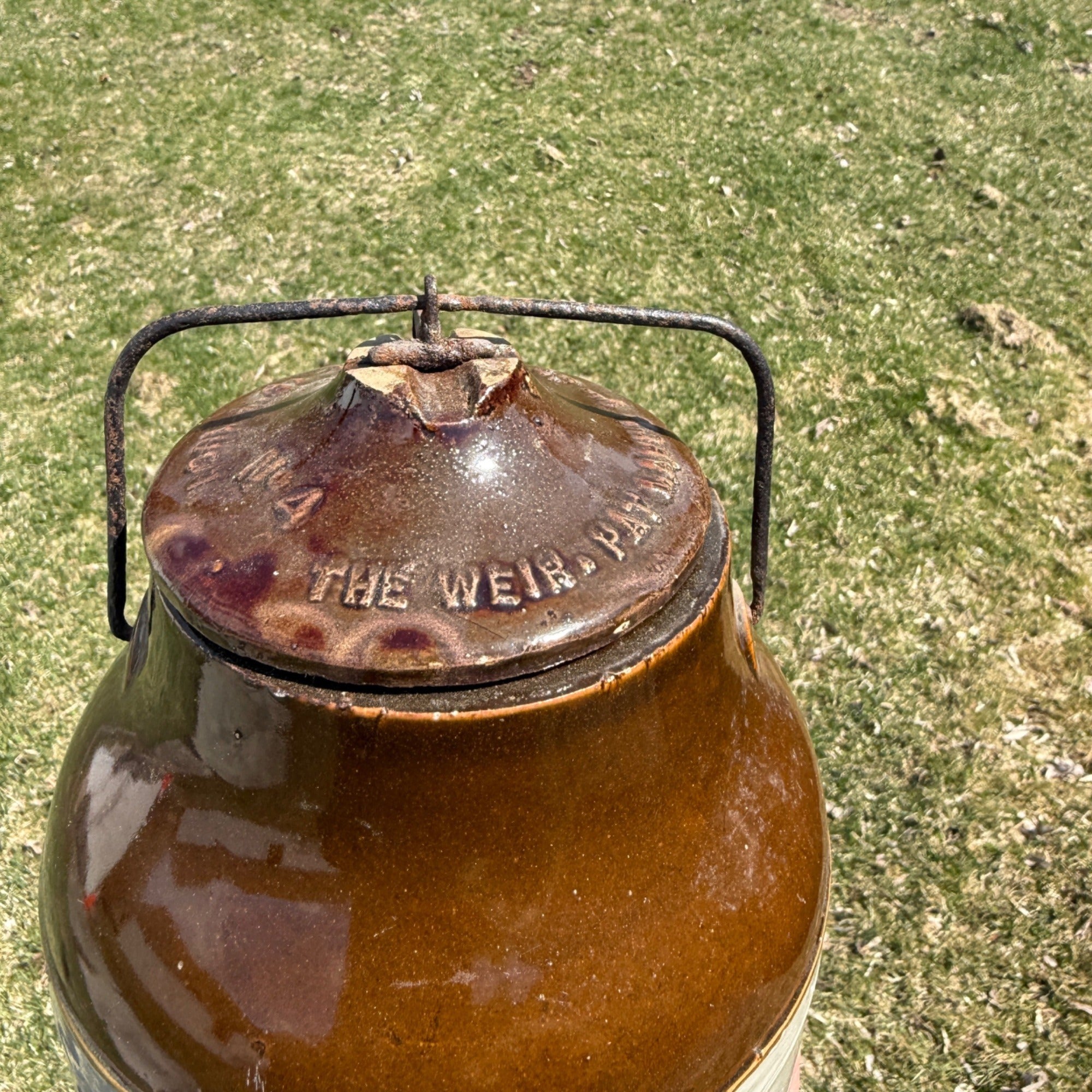 Antique Weir 1 Gal. Stoneware Crock Jar - Cincinnati Extracts Advertising