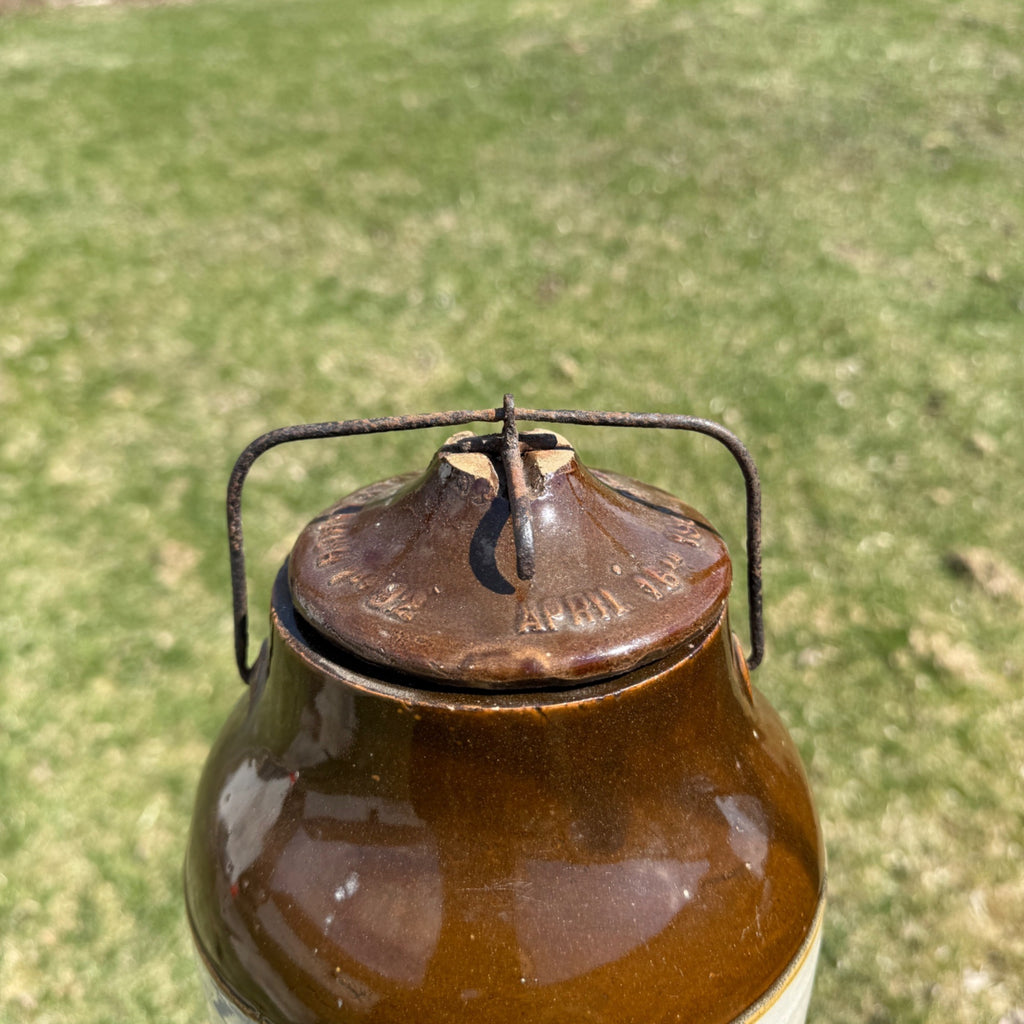 Antique Weir 1 Gal. Stoneware Crock Jar - Cincinnati Extracts Advertising