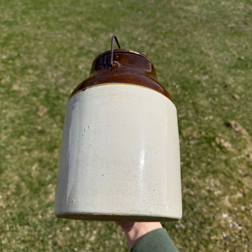 Antique Weir 1 Gal. Stoneware Crock Jar - Cincinnati Extracts Advertising