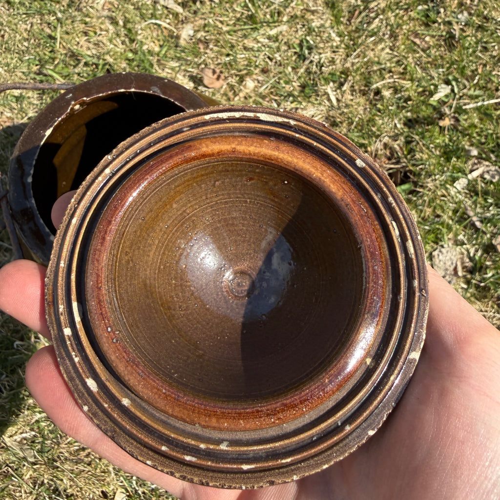 Antique Weir 1 Gal. Stoneware Crock Jar - Cincinnati Extracts Advertising