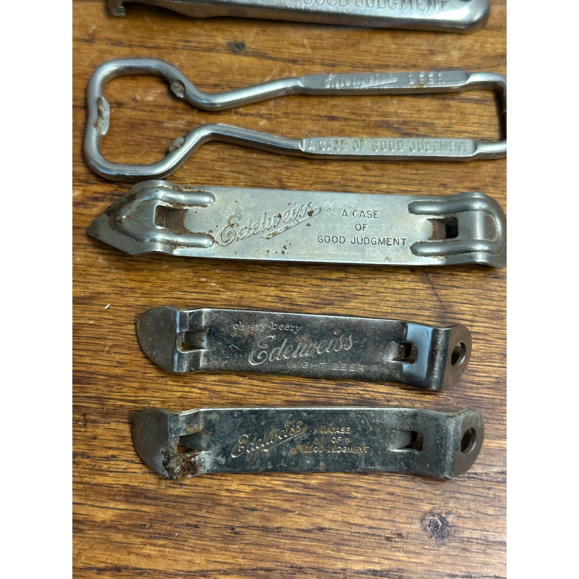 Vintage Schoenhofen Edelweiss Beer Bottle Openers Lot (6) Different