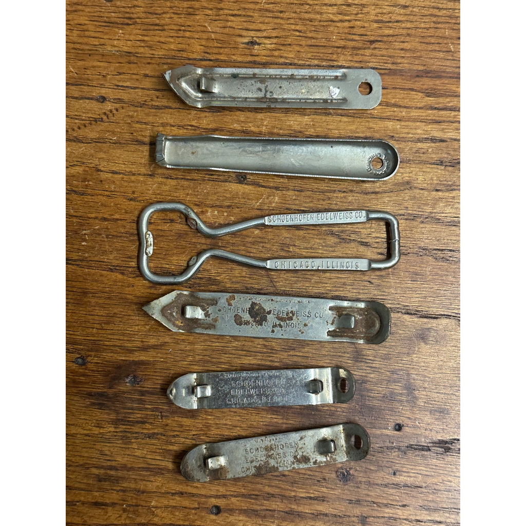Vintage Schoenhofen Edelweiss Beer Bottle Openers Lot (6) Different