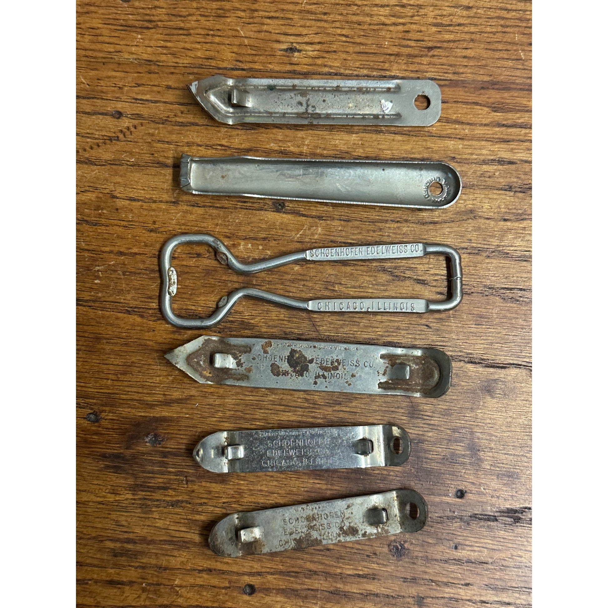 Vintage Schoenhofen Edelweiss Beer Bottle Openers Lot (6) Different
