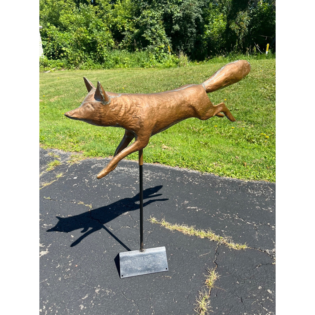 Vintage Copper Running Fox Weathervane By John Garret Thew Folk Art