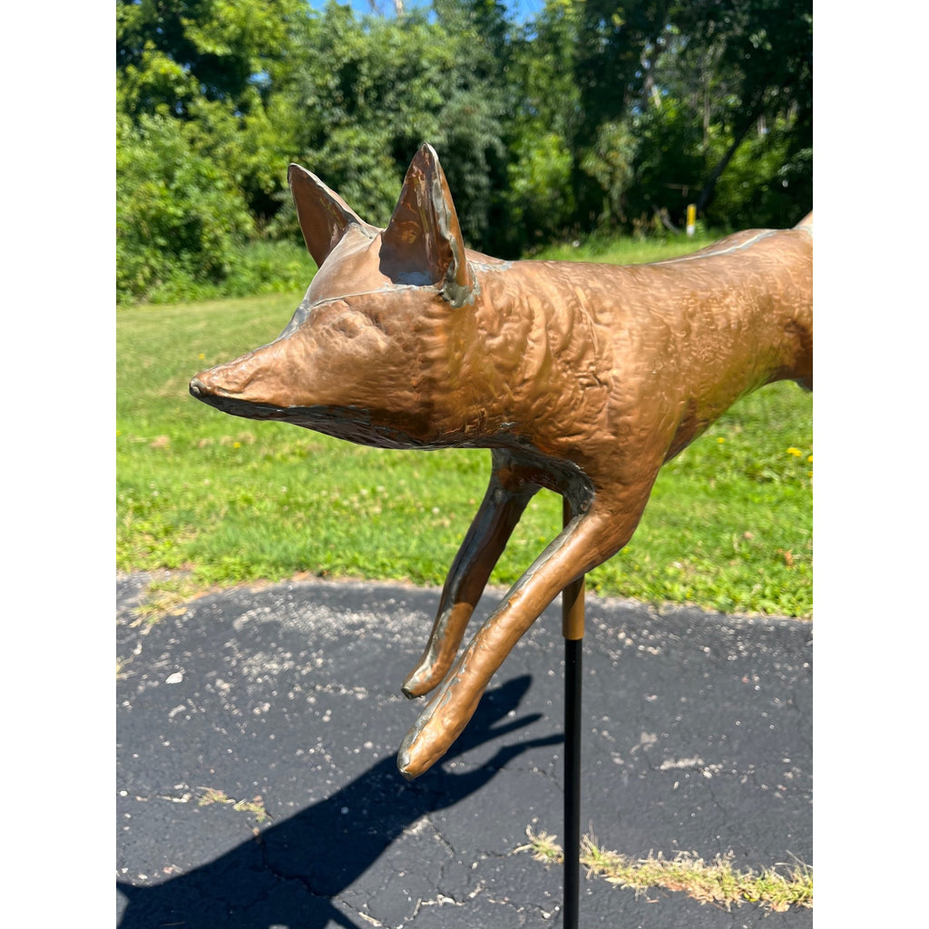 Vintage Copper Running Fox Weathervane By John Garret Thew Folk Art