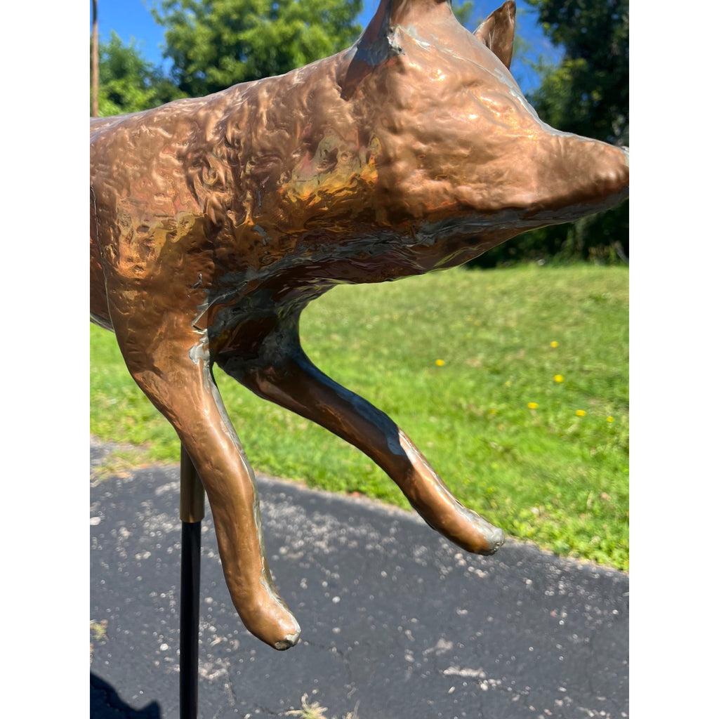 Vintage Copper Running Fox Weathervane By John Garret Thew Folk Art