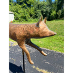 Vintage Copper Running Fox Weathervane By John Garret Thew Folk Art