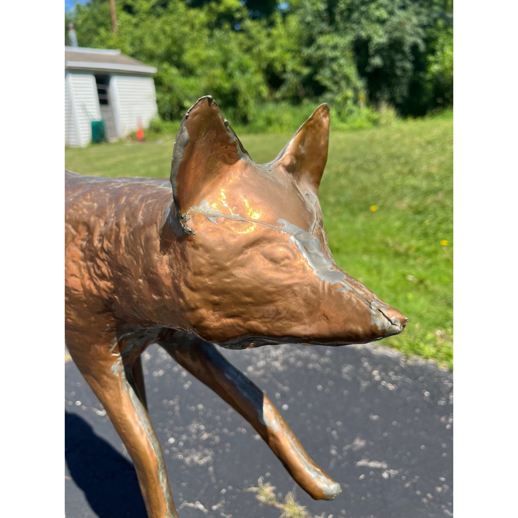 Vintage Copper Running Fox Weathervane By John Garret Thew Folk Art