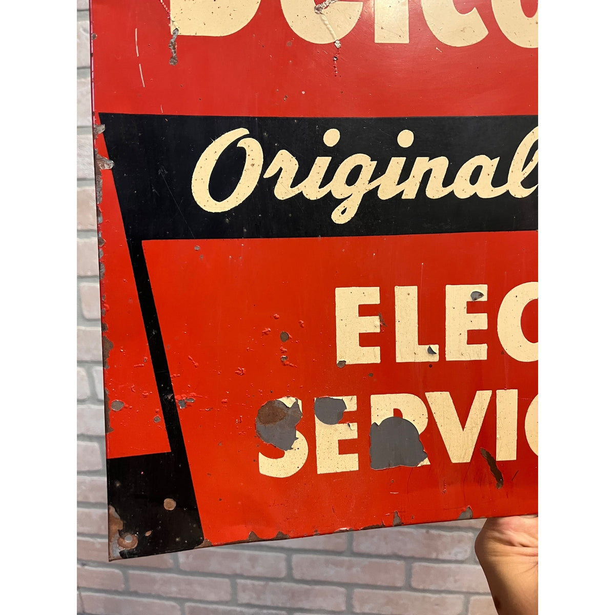 Vintage 1940s Delco-Remy Original Equipment Electrical Service Parts Sign