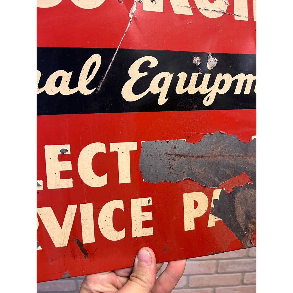 Vintage 1940s Delco-Remy Original Equipment Electrical Service Parts Sign