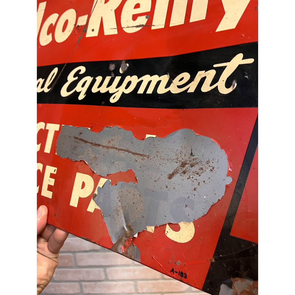 Vintage 1940s Delco-Remy Original Equipment Electrical Service Parts Sign