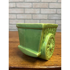 Vintage Le Bow California Planter Ceramic Wagon Carriage Cart Green