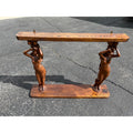 Vintage Hand-Carved Caryatid Art Nouveau Lady Wall Shelf Neoclassical / Hollywood Regency Figural Shelf