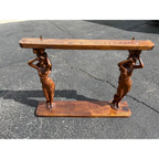 Vintage Hand-Carved Caryatid Art Nouveau Lady Wall Shelf Neoclassical / Hollywood Regency Figural Shelf