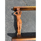 Vintage Hand-Carved Caryatid Art Nouveau Lady Wall Shelf Neoclassical / Hollywood Regency Figural Shelf