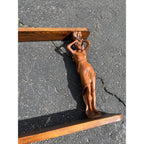 Vintage Hand-Carved Caryatid Art Nouveau Lady Wall Shelf Neoclassical / Hollywood Regency Figural Shelf