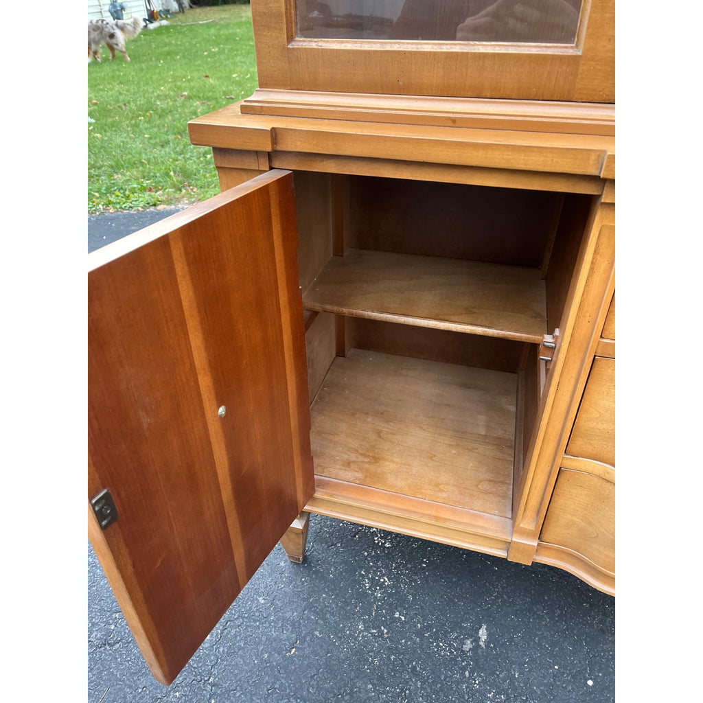 Vintage 1960s Mid-Century Kitchen China Hutch Cabinet Buffet Curio