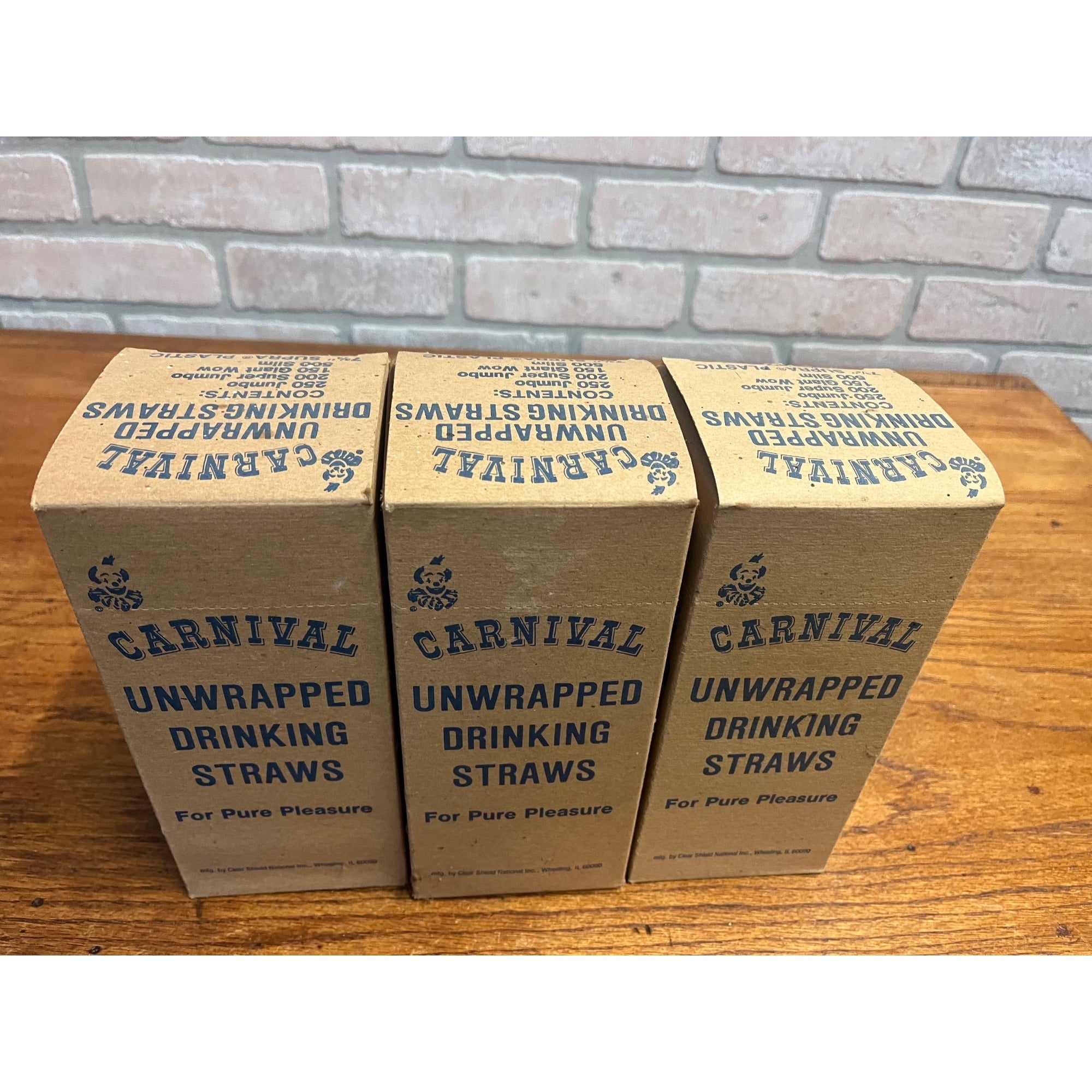 Vintage 1960s Carnival Straws 500 Unwrapped Slim White Straw  Lot 3 Boxes Decor