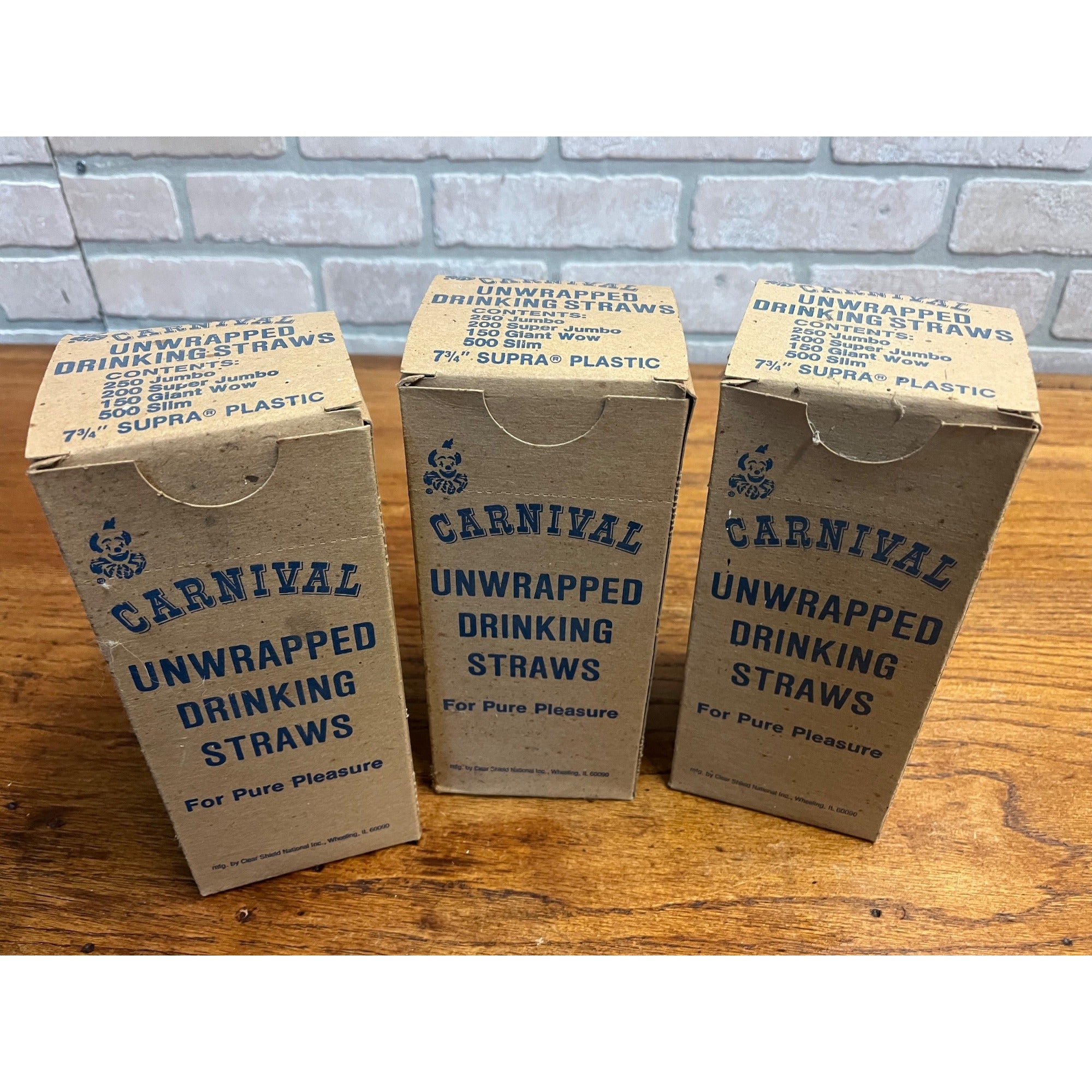 Vintage 1960s Carnival Straws 500 Unwrapped Slim White Straw  Lot 3 Boxes Decor