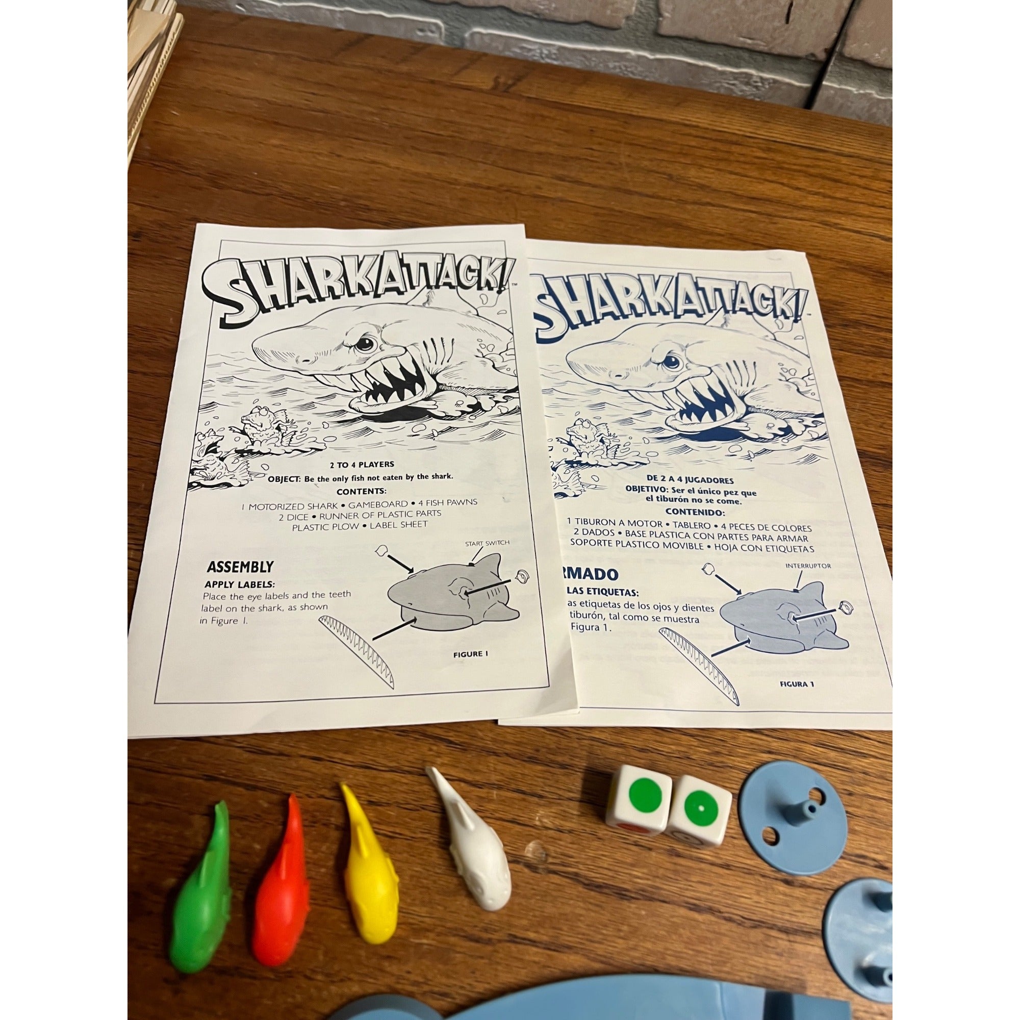 VTG 1988 Milton Bradley Shark Attack! Game Replacement Parts Pieces