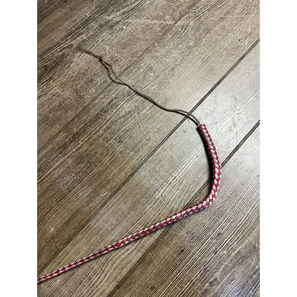 Vintage Equestrian Horse Whip Crop Braided Leather Handle Rope Lash Riding Aid