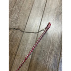 Vintage Equestrian Horse Whip Crop Braided Leather Handle Rope Lash Riding Aid
