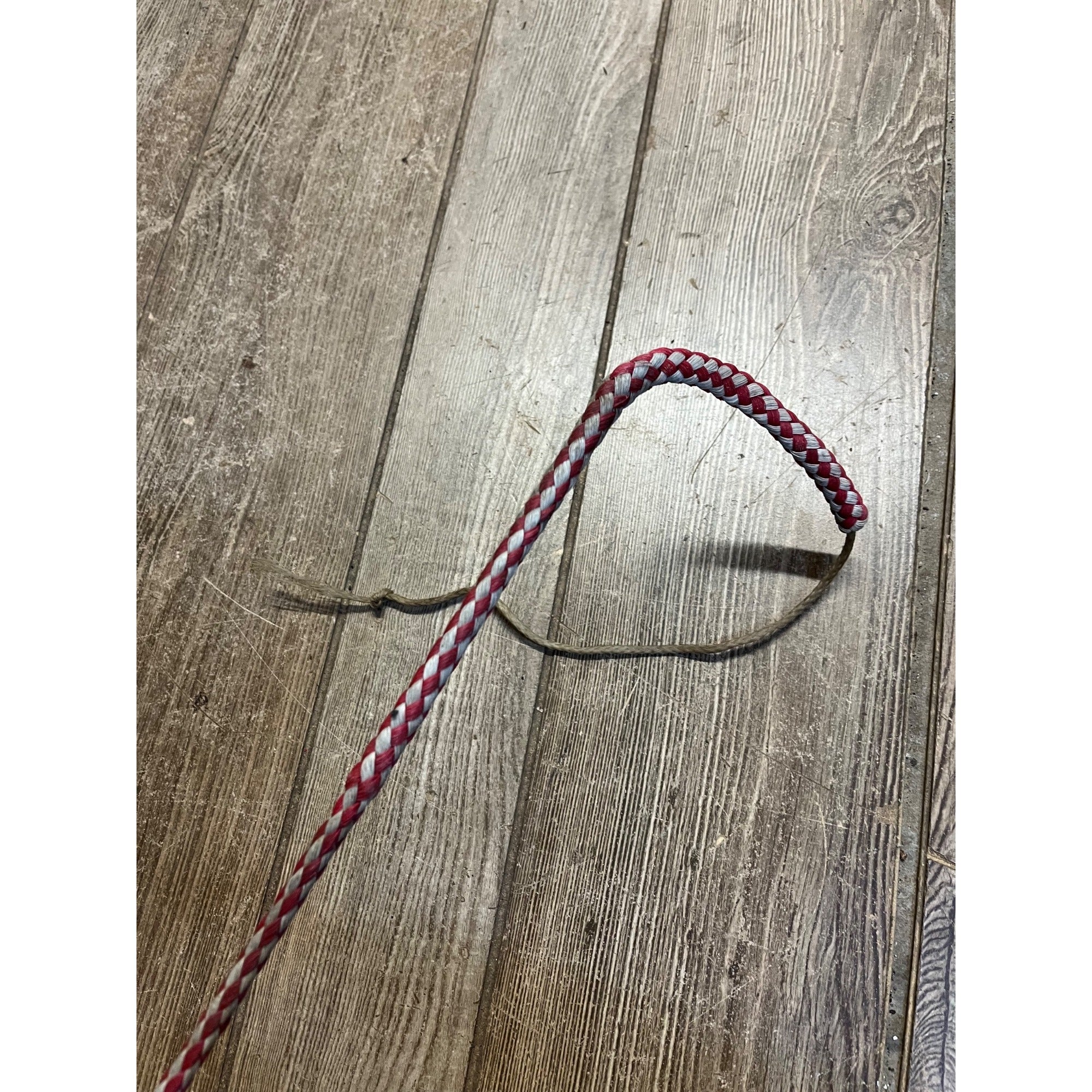 Vintage Equestrian Horse Whip Crop Braided Leather Handle Rope Lash Riding Aid