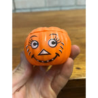 Vintage Halloween Fun World Pumpkin Toy Figure Bendable Pop-Up Squeak Toy Lot ++