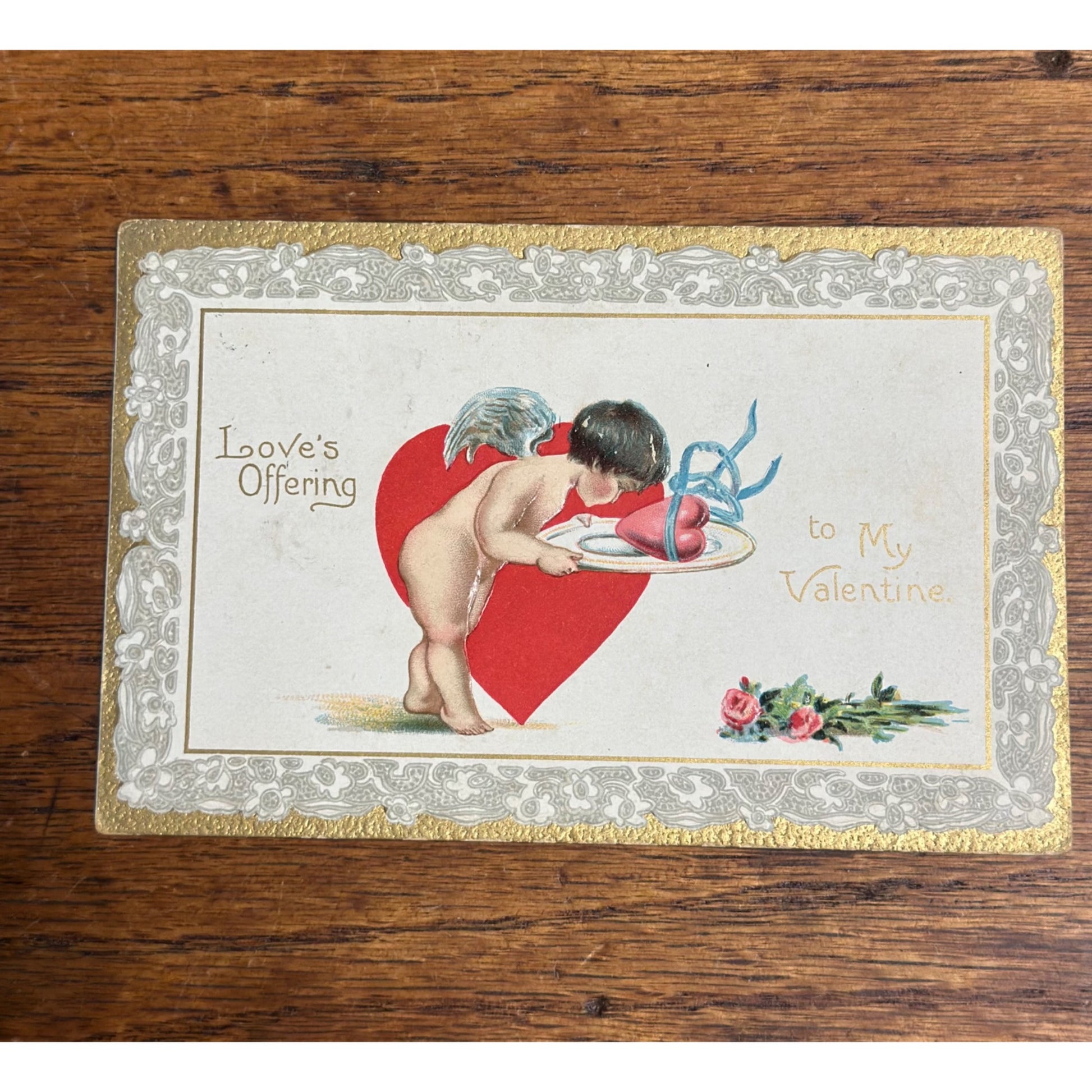 Valentine's Day Postcard Cupid Heart Valentine Tuck's Cupid Series No. 1