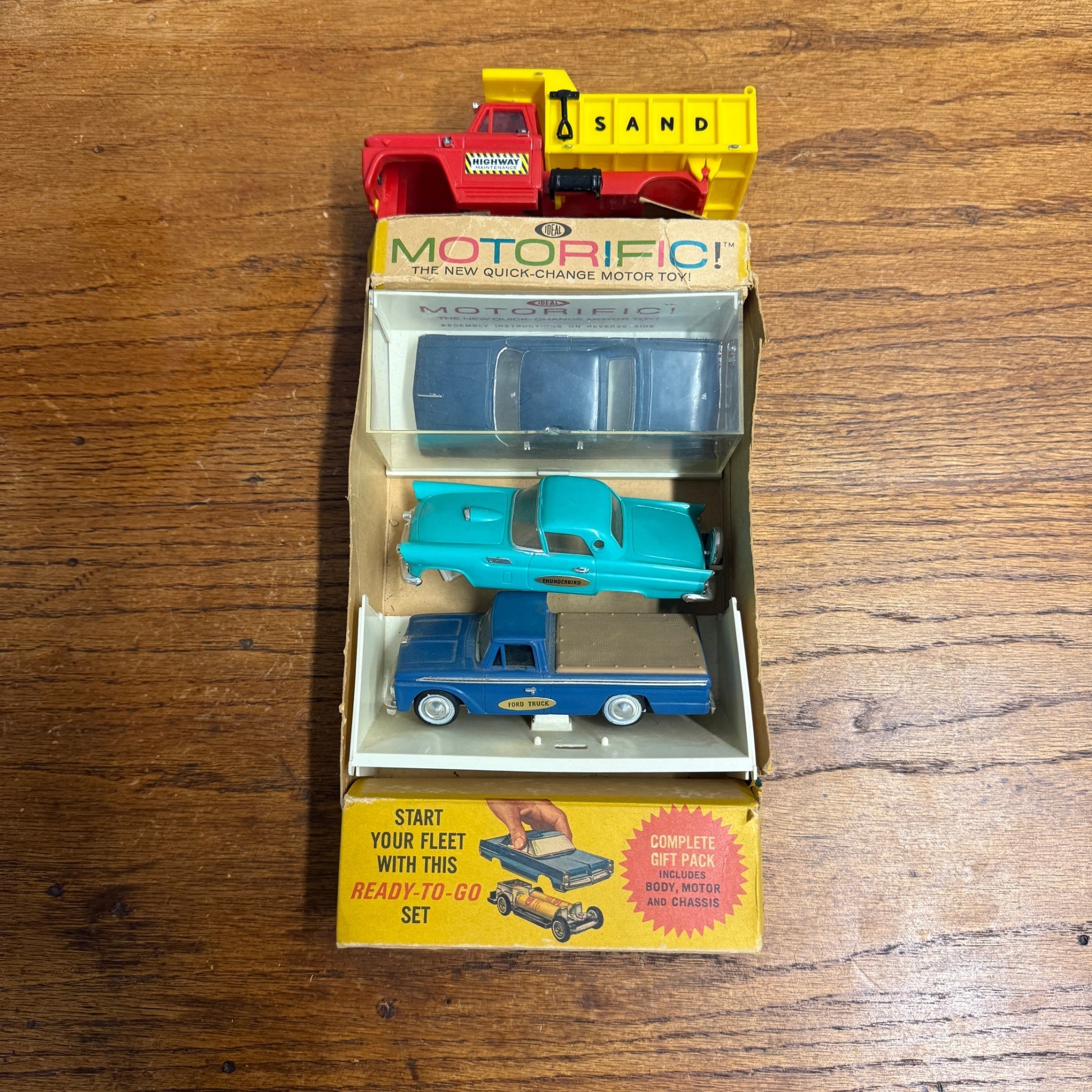 Vintage 1960s Ideal Motoric Cars GMC Truck Ford Truck Mercury Thunderbird W/ Box