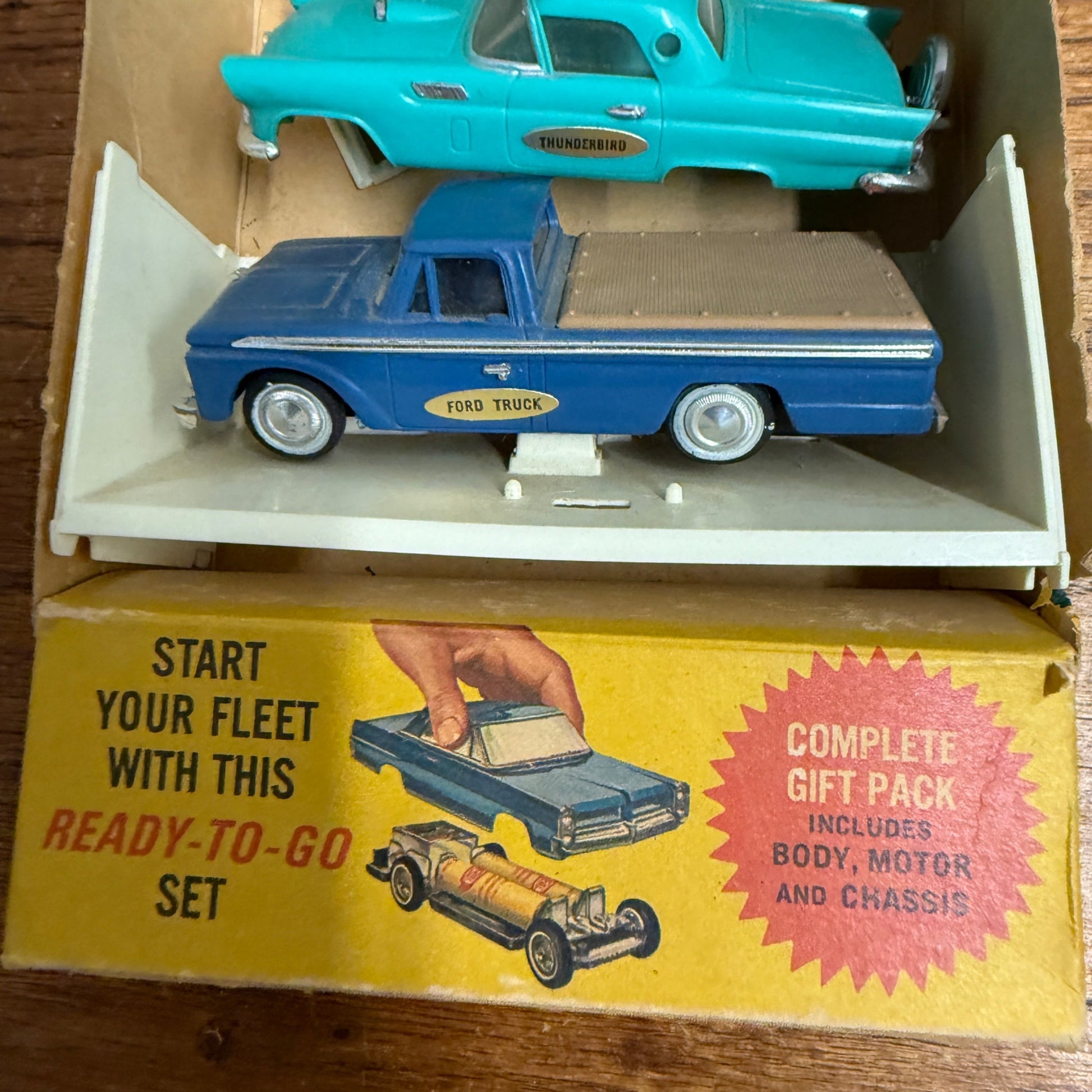 Vintage 1960s Ideal Motoric Cars GMC Truck Ford Truck Mercury Thunderbird W/ Box