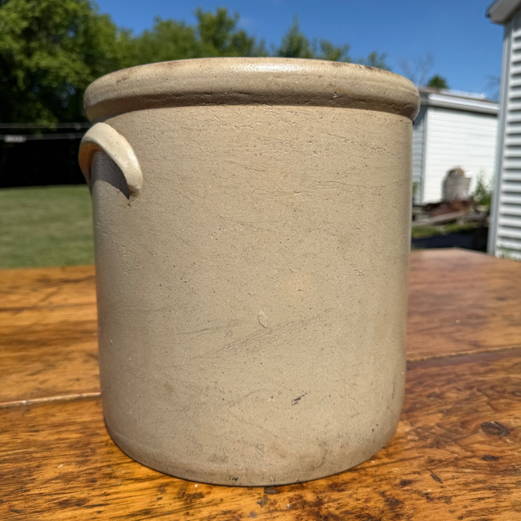 Antique 2 Gallon Stoneware Crock Cobalt Target Decoration Salt Glaze Primitive