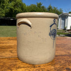 Antique 2 Gallon Stoneware Crock Cobalt Target Decoration Salt Glaze Primitive