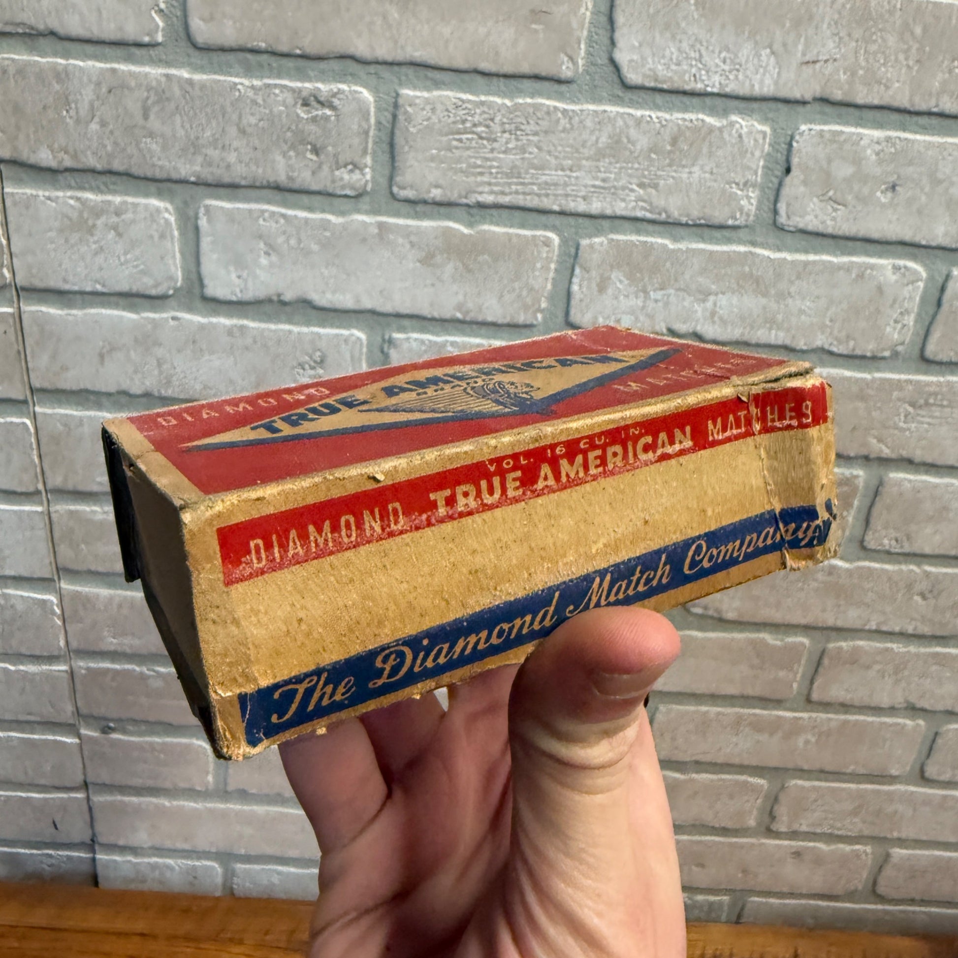 Vintage True American Matches Advertising Match Box w/ Matches Grocery Decor