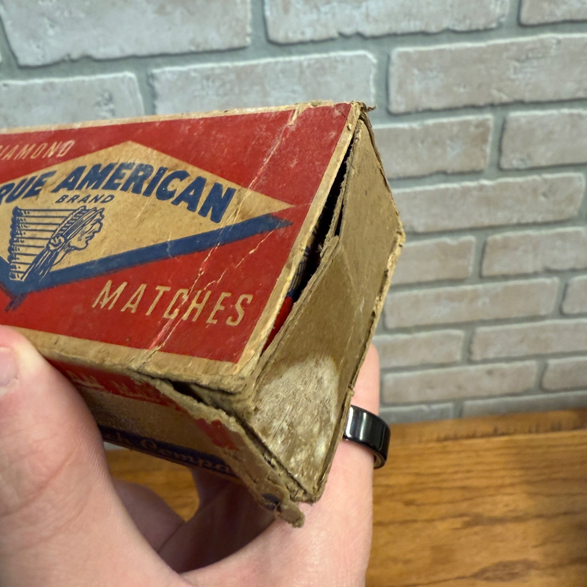 Vintage True American Matches Advertising Match Box w/ Matches Grocery Decor